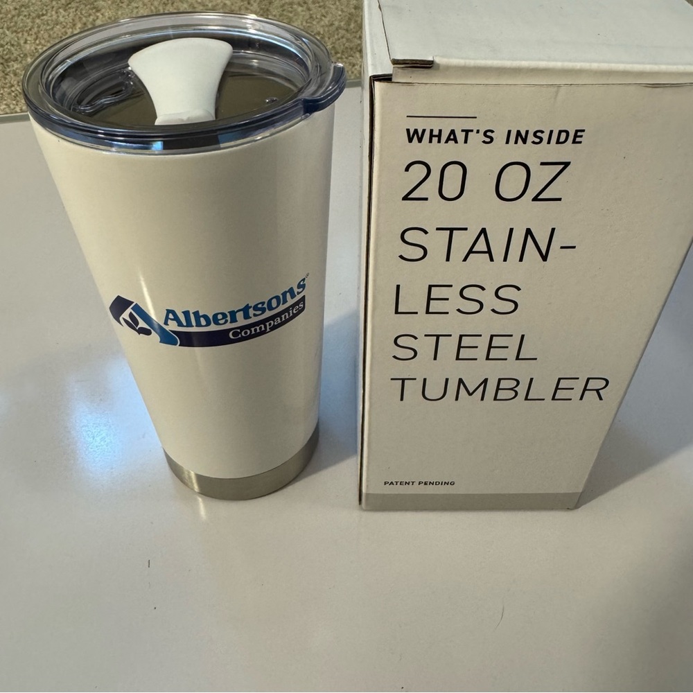 20 oz White Stainless Steel Tumbler